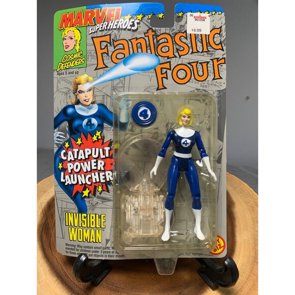 Marvel 1994 Fantastic Four Invisible Woman Figure with Catapult Power Launcher B - Picture 5 of 7